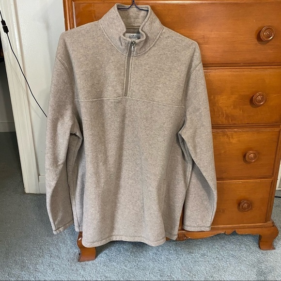 Croft & Barrow Tan Fleece, Quarter Zip, Pullover - Picture 1 of 4